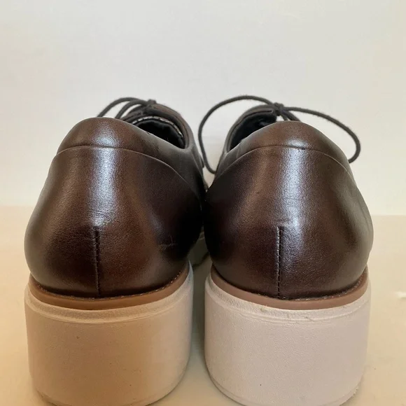 Clarks Womens Sharon Crystal Leather Platform Oxford. Metalliac Gray Size 10 - Picture 4 of 9